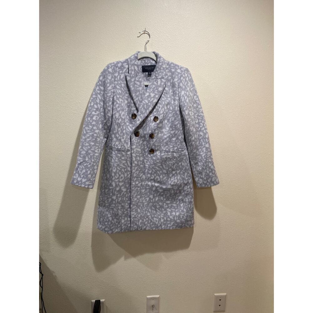 Ann Taylor Petite Animal Print Chesterfield Coat XS Petite
